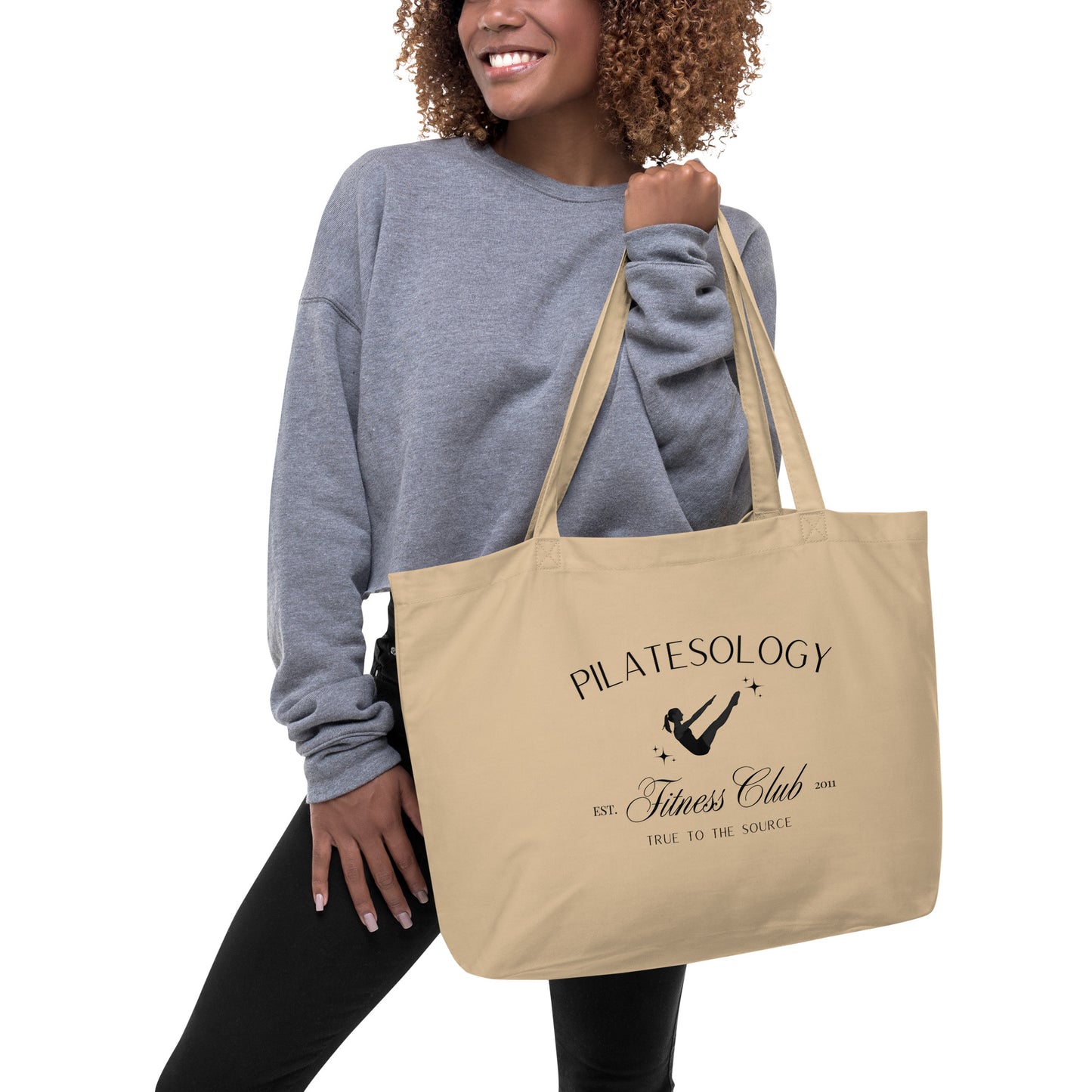 Pilatesology Fitness Club Large Organic Tote Bag